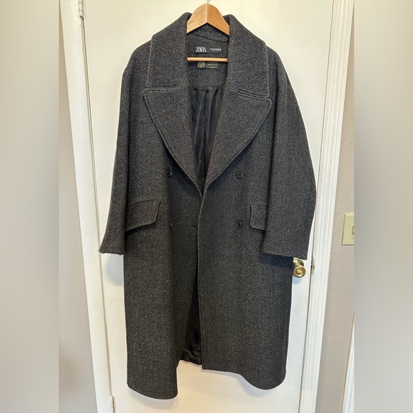 Zara DOUBLE-BREASTED WOOL COAT LIMITED EDITION